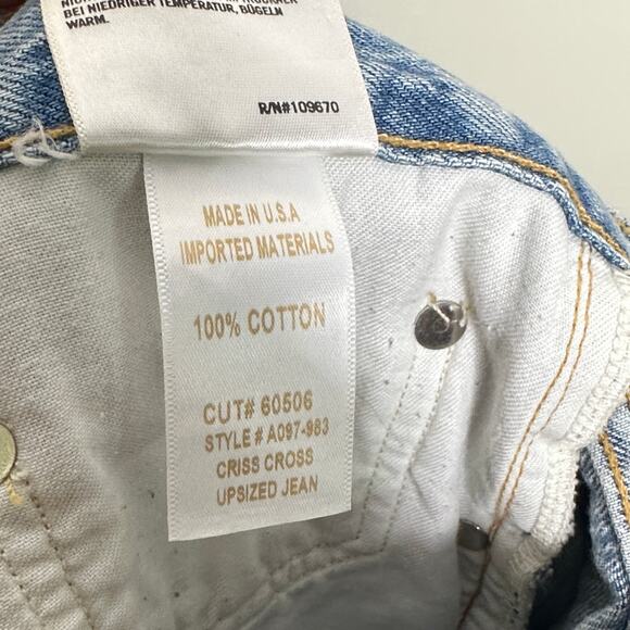 AGOLDE The Criss Cross Upsized Jeans Suburbia Light Wash Sz 33 {3V33} - Picture 6 of 6